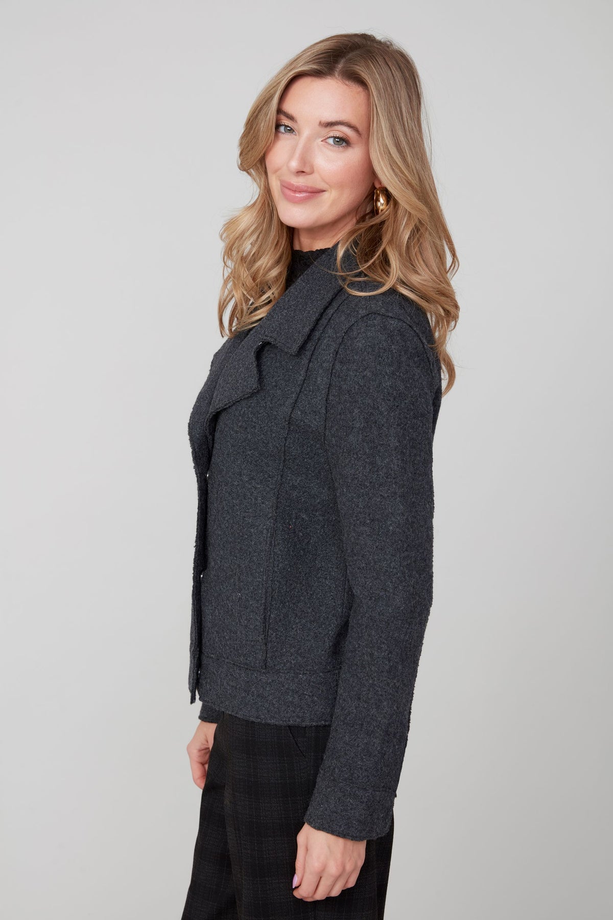 BOILED WOOL JACKET-HEATHER CHARCOAL-RENUAR
