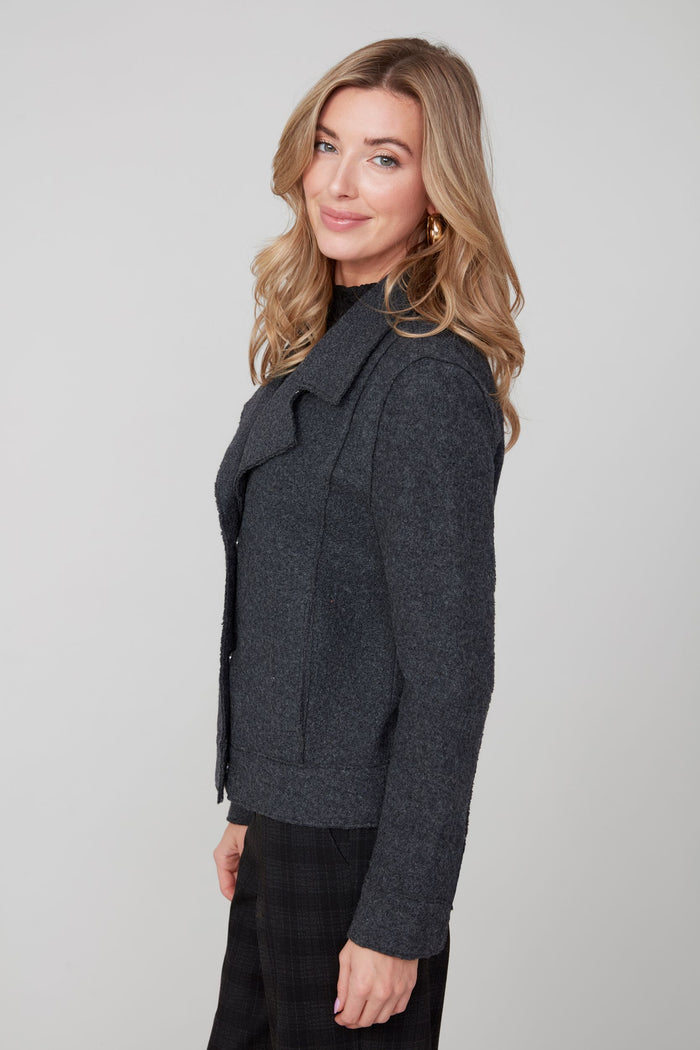 BOILED WOOL JACKET-HEATHER CHARCOAL-RENUAR