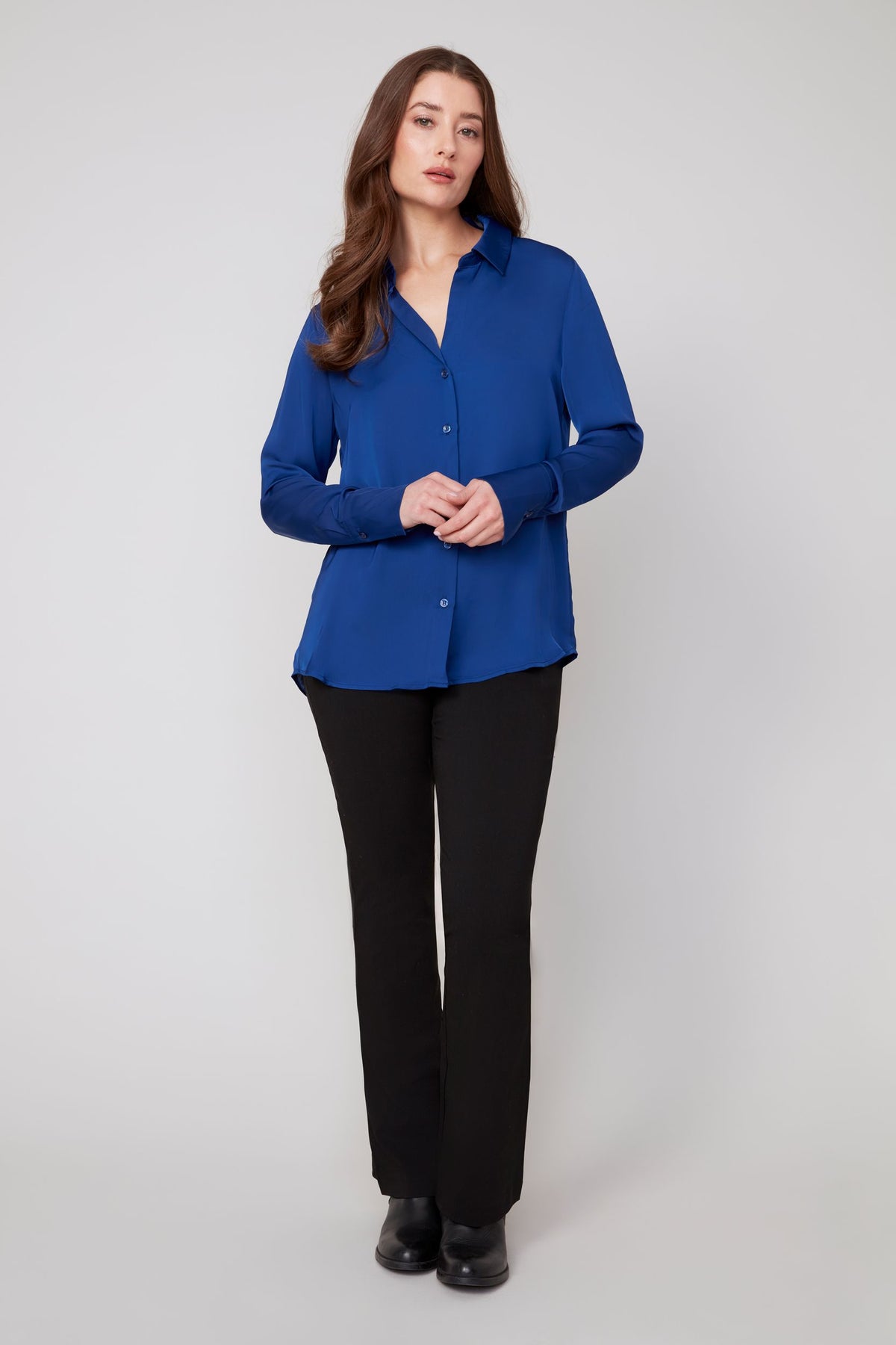 SATIN BUTTONDOWN BLOUSE-OXFORD-RENUAR