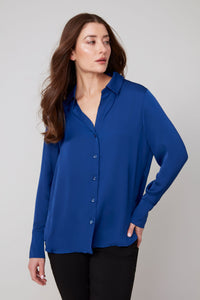 SATIN BUTTONDOWN BLOUSE-OXFORD-RENUAR