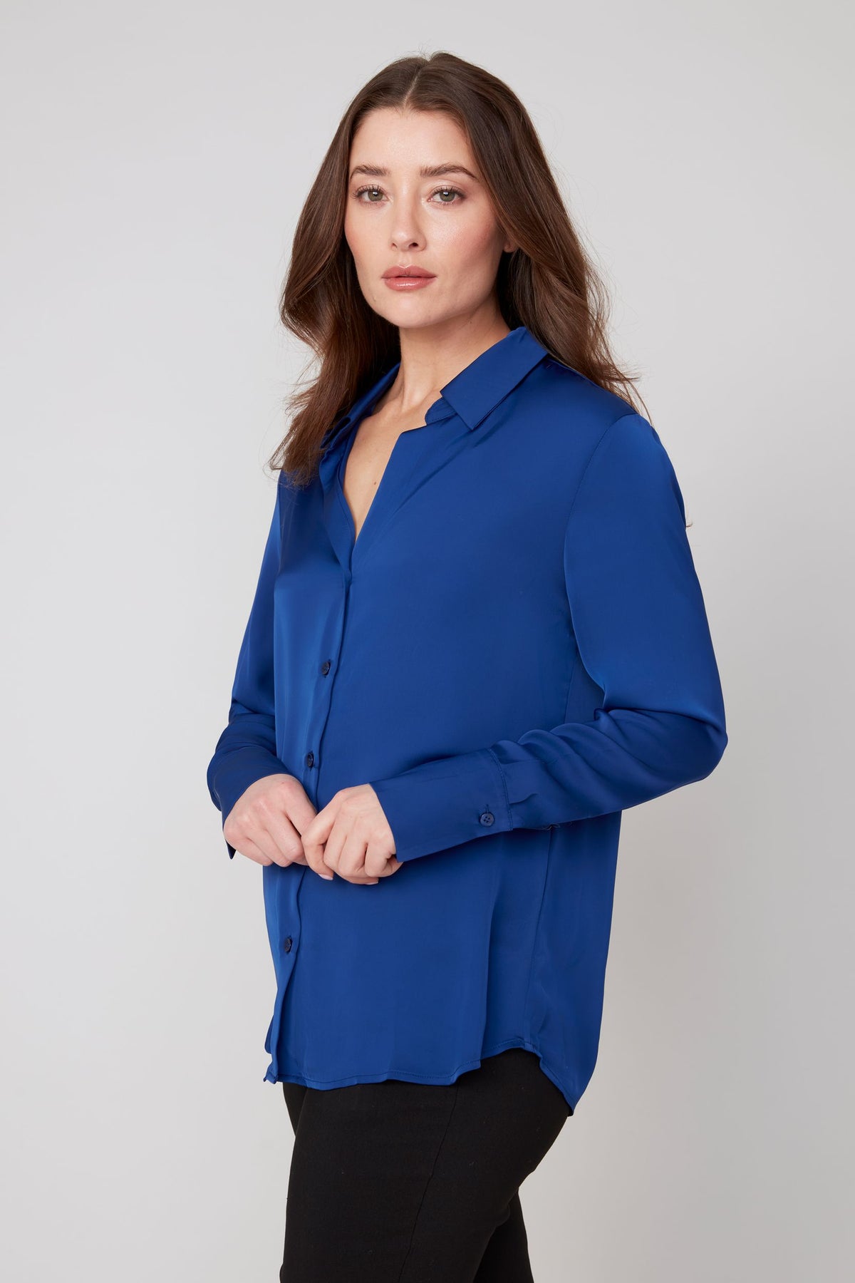 SATIN BUTTONDOWN BLOUSE-OXFORD-RENUAR