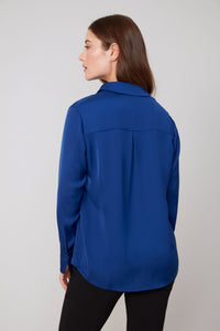 SATIN BUTTONDOWN BLOUSE-OXFORD-RENUAR