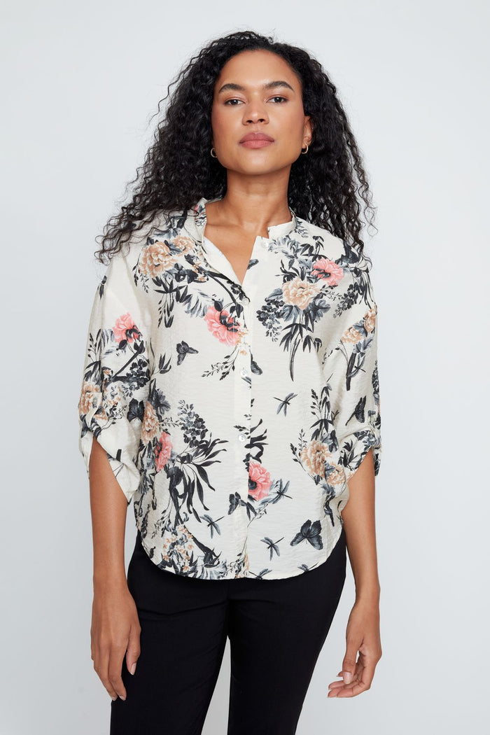 PRINT WOVEN BLOUSE-RENUAR