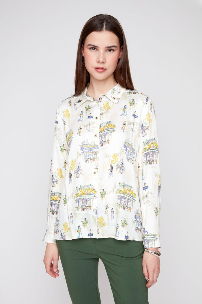 CAFE CLASSIC WOVEN BLOUSE-RENUAR