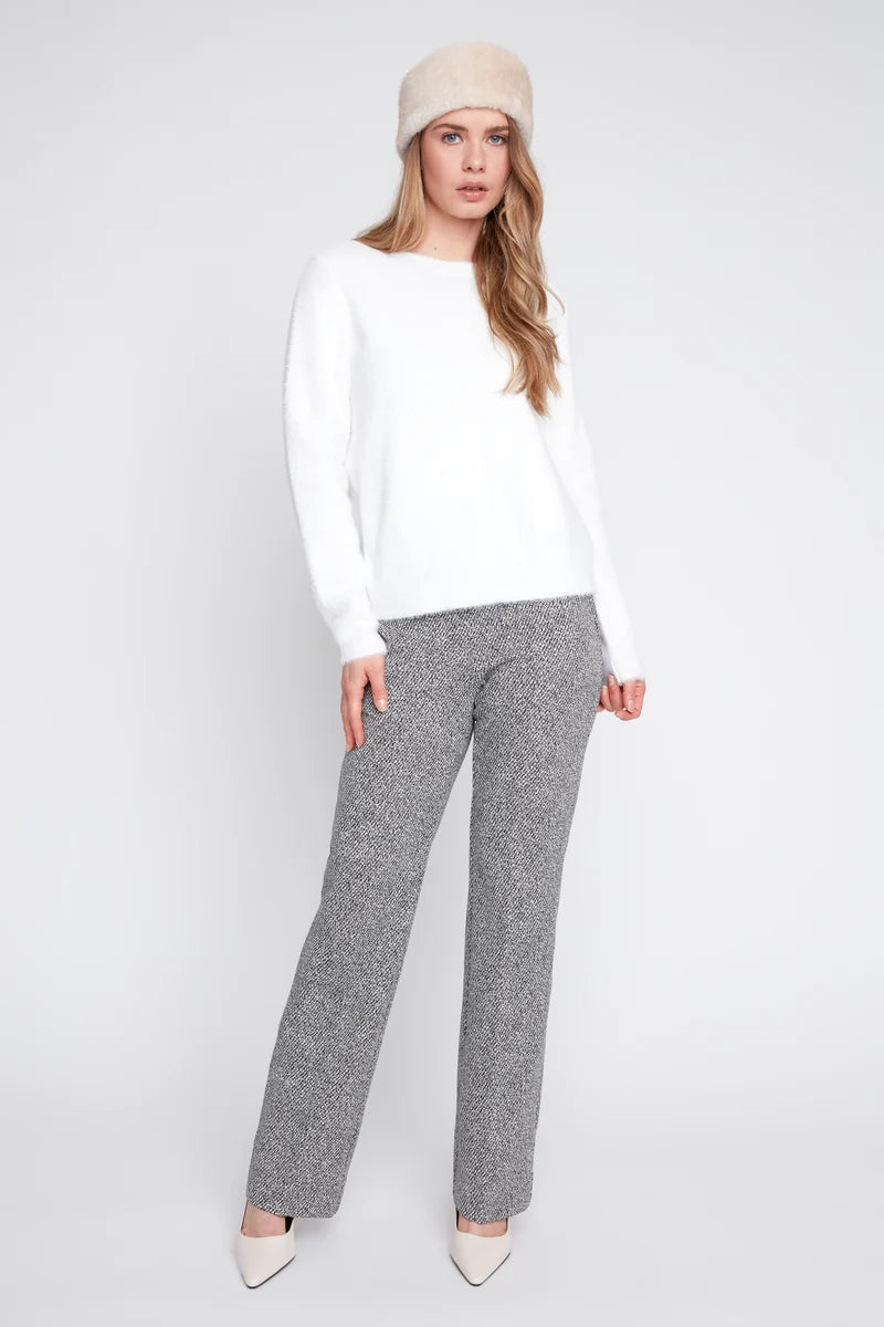 COZY FEATHER YARN SWEATER-CREME-RENUAR