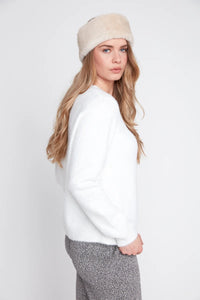 COZY FEATHER YARN SWEATER-CREME-RENUAR