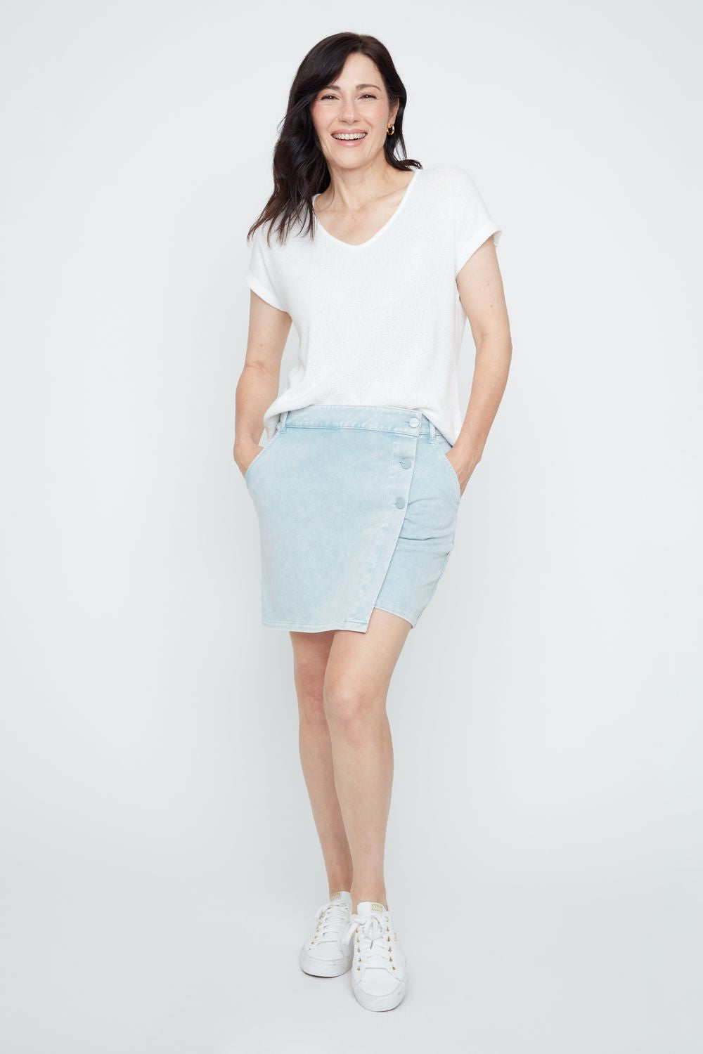 KNIT V CAP SLEEVE SWEATER-CREME-RENUAR
