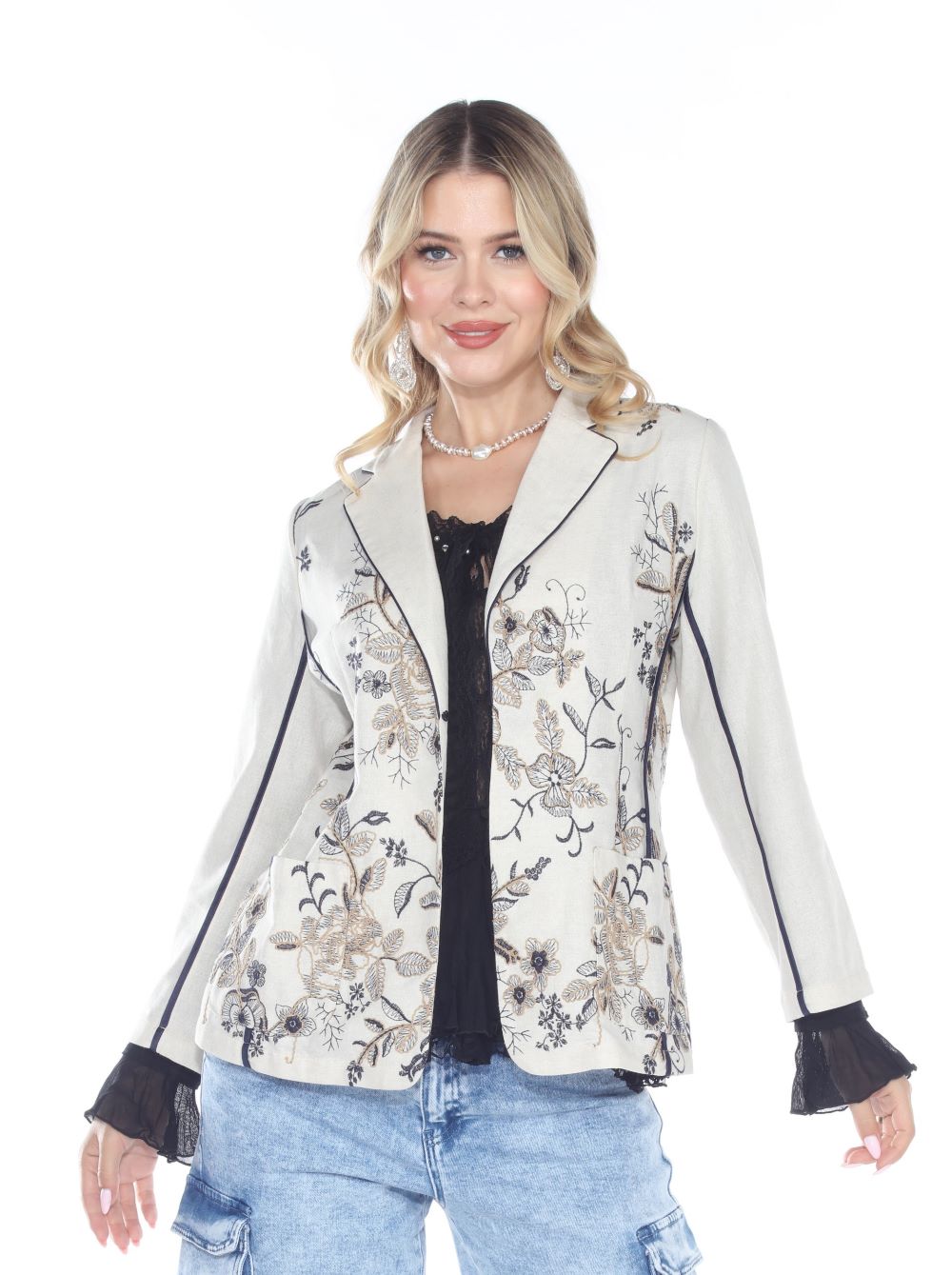 LINEN EMBROIDERED JACKET-ARIS A