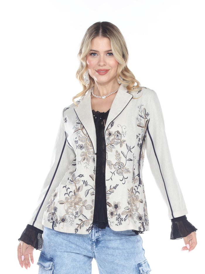 LINEN EMBROIDERED JACKET-ARIS A