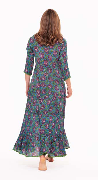 BLUE/GREEN WITH ROSES-RUBY SUNDRESS-NILA RUBIA