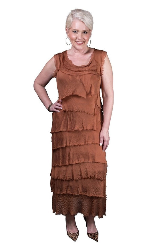 ALEENA SILK MAXI DRESS-ONE SIZE-TEES BY TINA