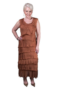 ALEENA SILK MAXI DRESS-ONE SIZE-TEES BY TINA