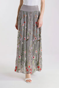 SABLE GARDEN SILK SKIRT-ONE SIZE-TEES BY TINA