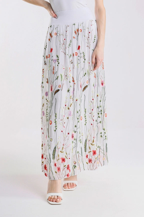 SABLE GARDEN SILK SKIRT-ONE SIZE-TEES BY TINA