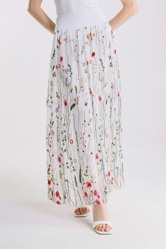 SABLE GARDEN SILK SKIRT-ONE SIZE-TEES BY TINA