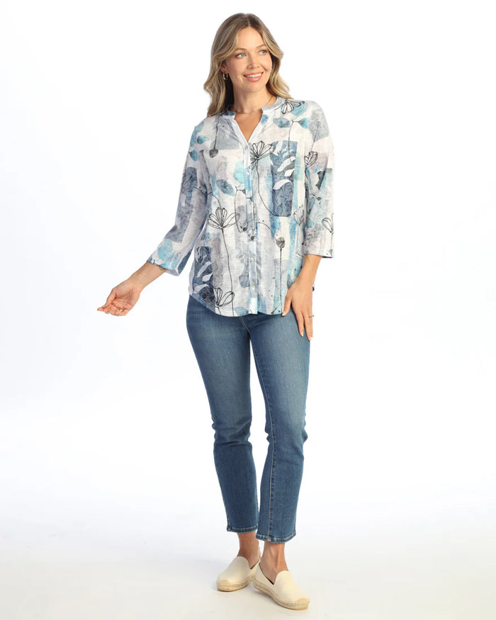 DEE DEE MANDARIN BUTTON DOWN SHIRT-JESS AND JANE