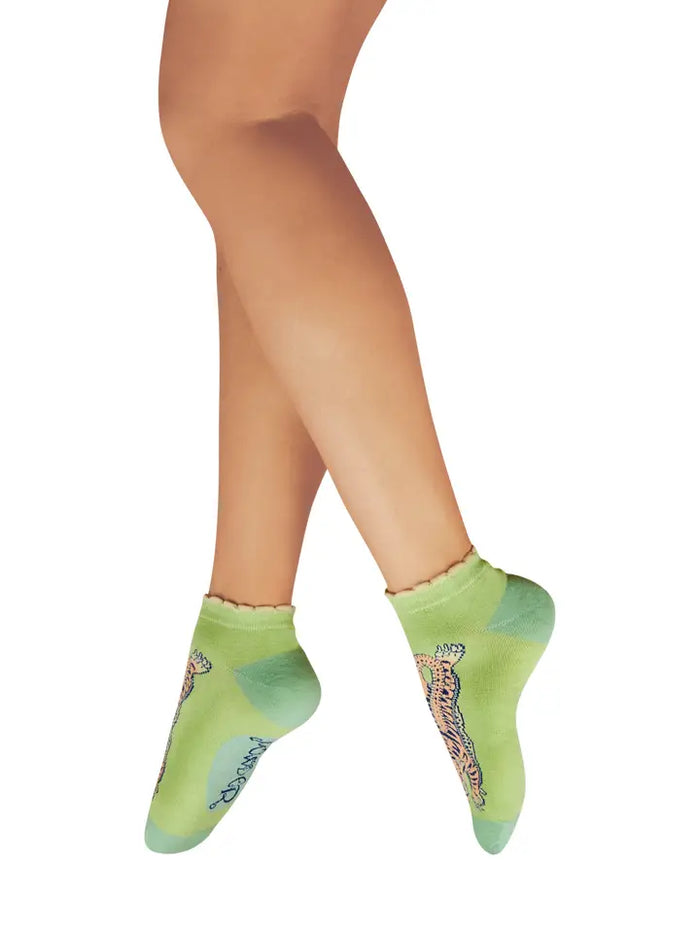 IKAT TIGER TRAINER SOCKS-MINT-POWDER
