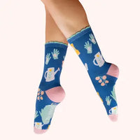 GONE GARDENING ANKLE SOCKS-POWDER