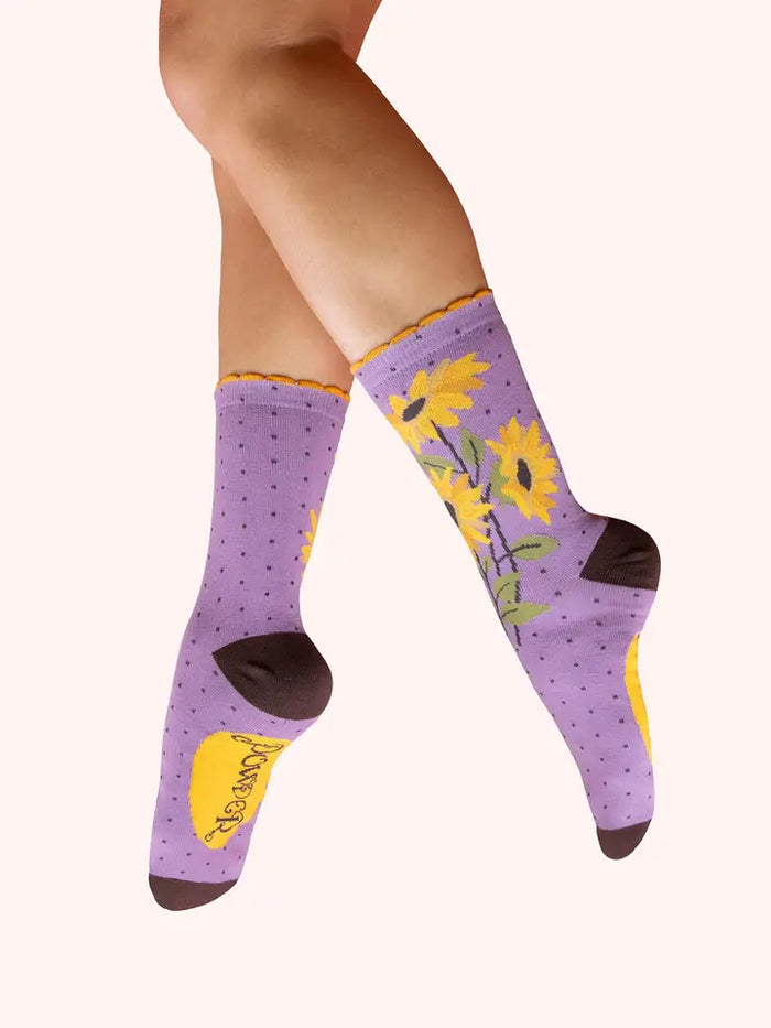 SPLENDID FLOWERS-LILAC-ANKLE SOCKS-POWDER