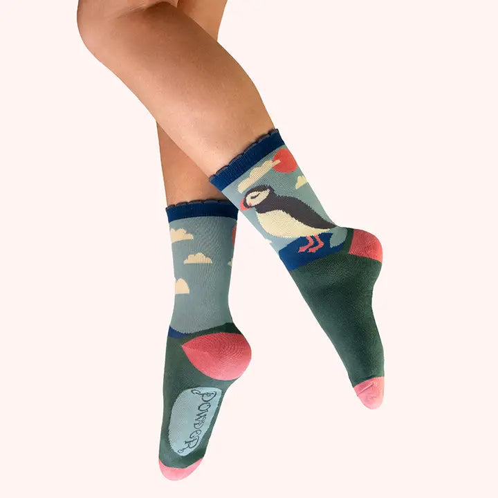 PUFFIN-ANKLE SOCKS-POWDER