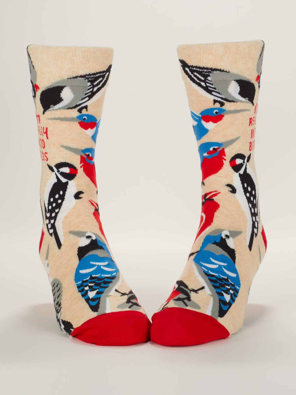 REALLY INTO BIRDS MEN'S CREW SOCKS-BLUE Q