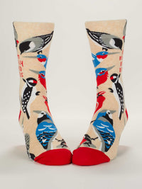 REALLY INTO BIRDS MEN'S CREW SOCKS-BLUE Q