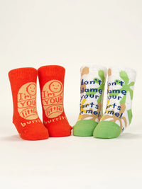 LIL BURRITO/FARTS BABY SOCKS-BLUE Q