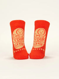 LIL BURRITO/FARTS BABY SOCKS-BLUE Q