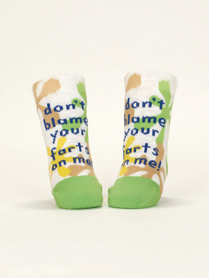 LIL BURRITO/FARTS BABY SOCKS-BLUE Q