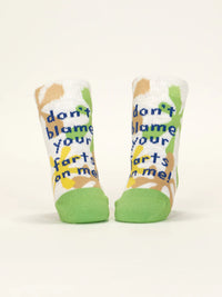 LIL BURRITO/FARTS BABY SOCKS-BLUE Q