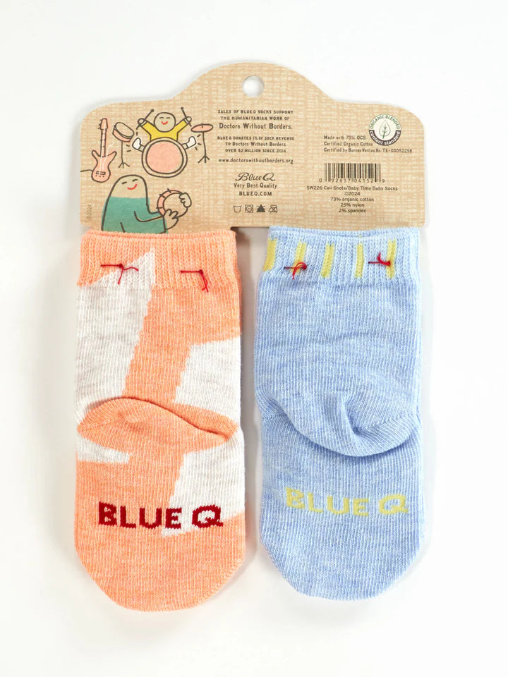 CALL SHOTS/BABY TIME BABY SOCKS-BLUE Q
