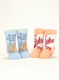 CALL SHOTS/BABY TIME BABY SOCKS-BLUE Q