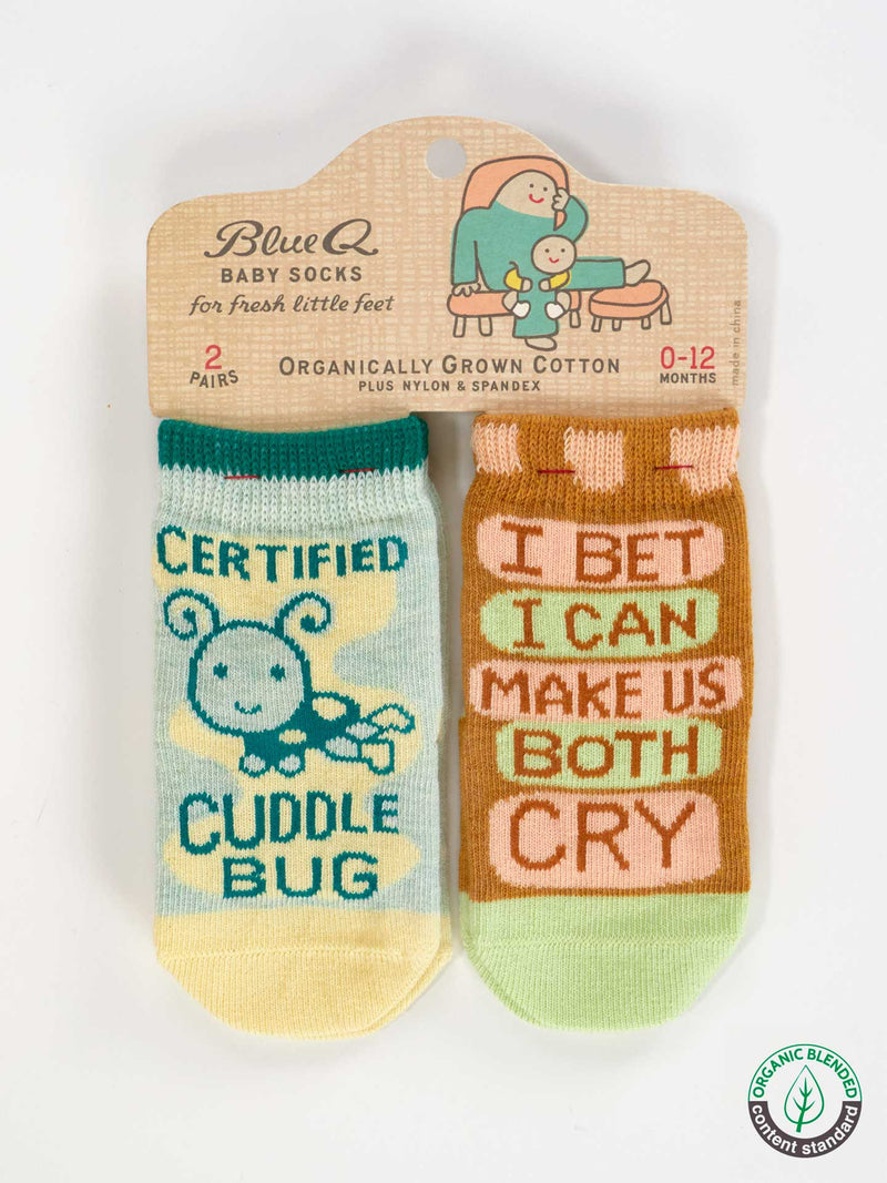 CUDDLE BUG/BOTH CRY BABY SOCKS-BLUE Q