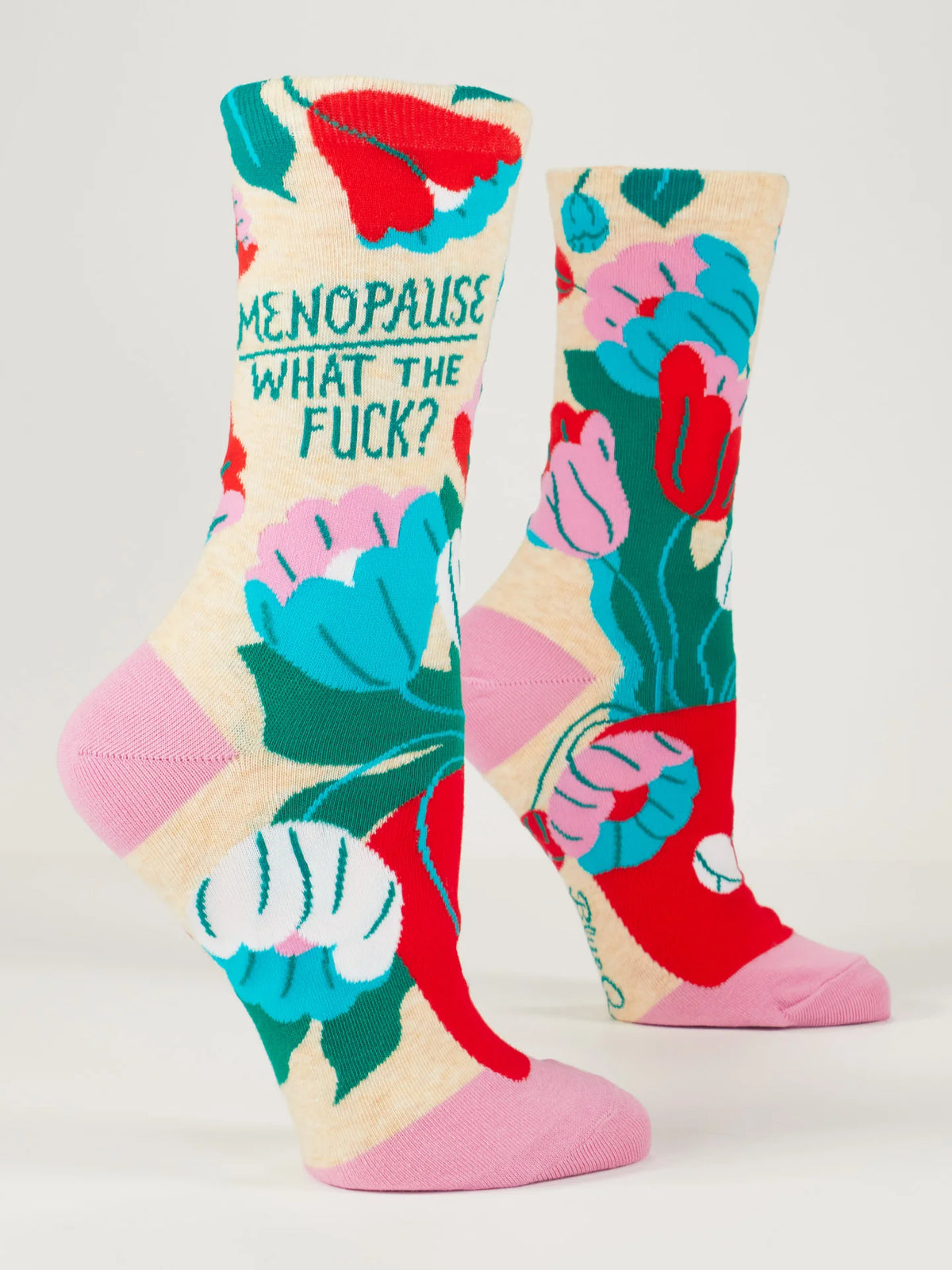 MENOPAUSE WHAT THE F@#K? WOMENS' CREW SOCKS-BLUE Q