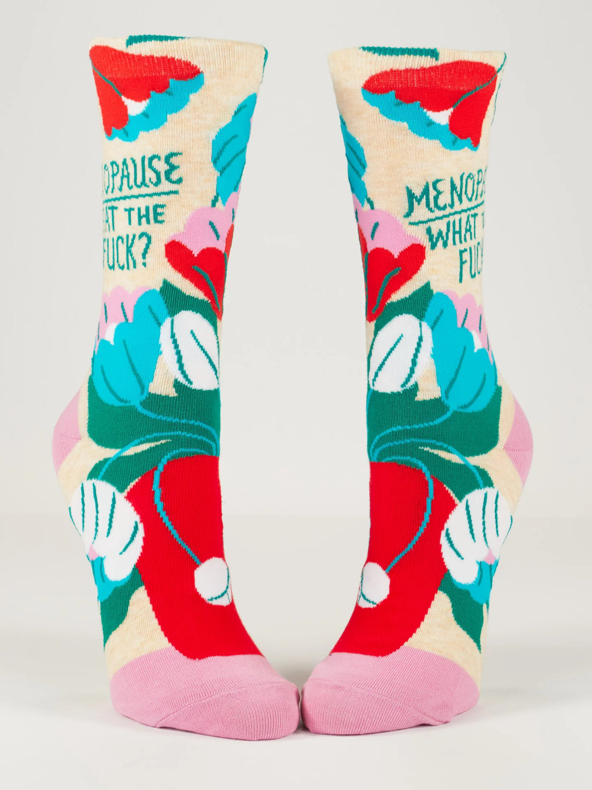 MENOPAUSE WHAT THE F@#K? WOMENS' CREW SOCKS-BLUE Q