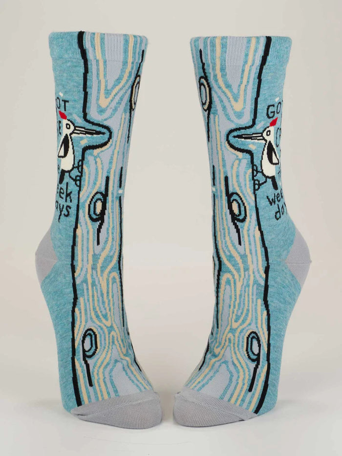 GOT A CASE OF THE WEEKDAYS WOMENS' CREW SOCKS-BLUE Q