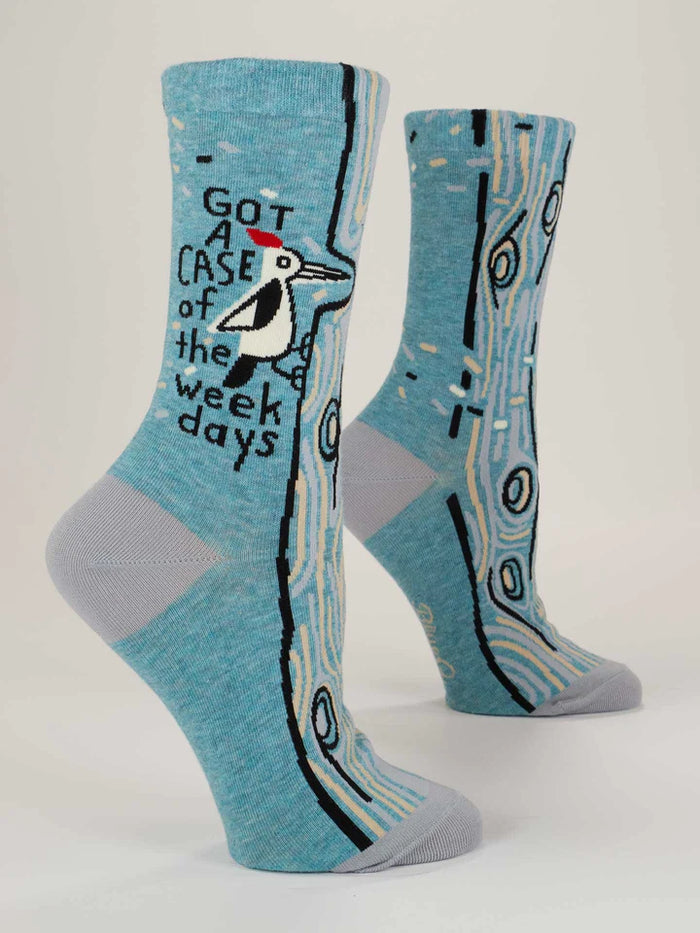 GOT A CASE OF THE WEEKDAYS WOMENS' CREW SOCKS-BLUE Q