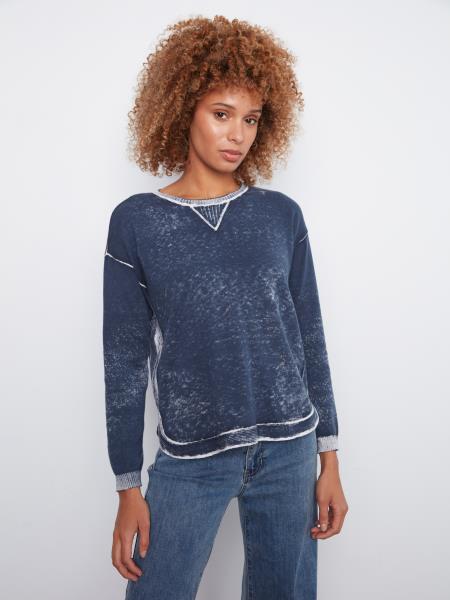 MIDNIGHT LONG SLEEVE CREW SWEATER-CHARLIE B