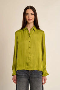 CLASSIC SATIN BLOUSE-LIME GREEN-MOLLY BRACKEN