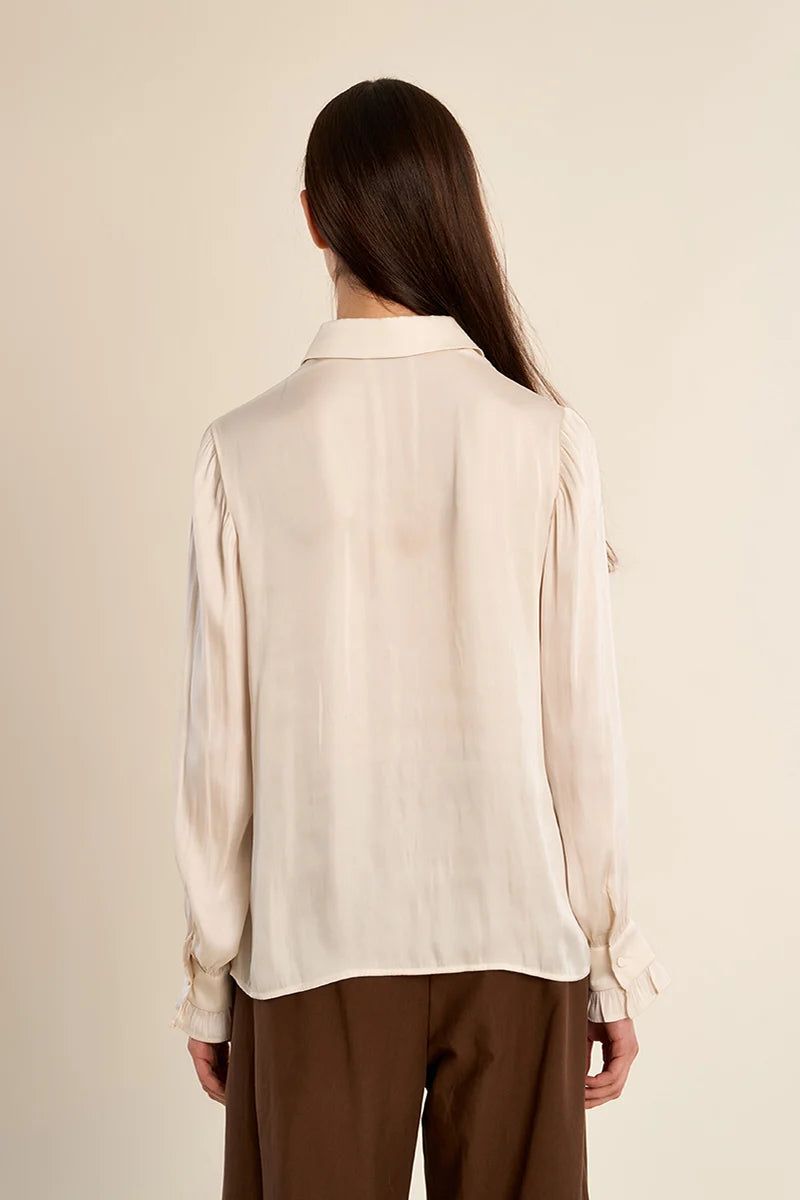 CLASSIC SATIN BLOUSE-OFF WHITE-MOLLY BRACKEN