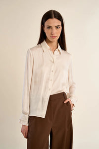 CLASSIC SATIN BLOUSE-OFF WHITE-MOLLY BRACKEN