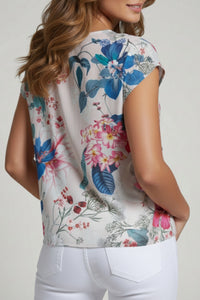 BLUSHING BOTANICA CAP SLEEVE SHELL-APNY