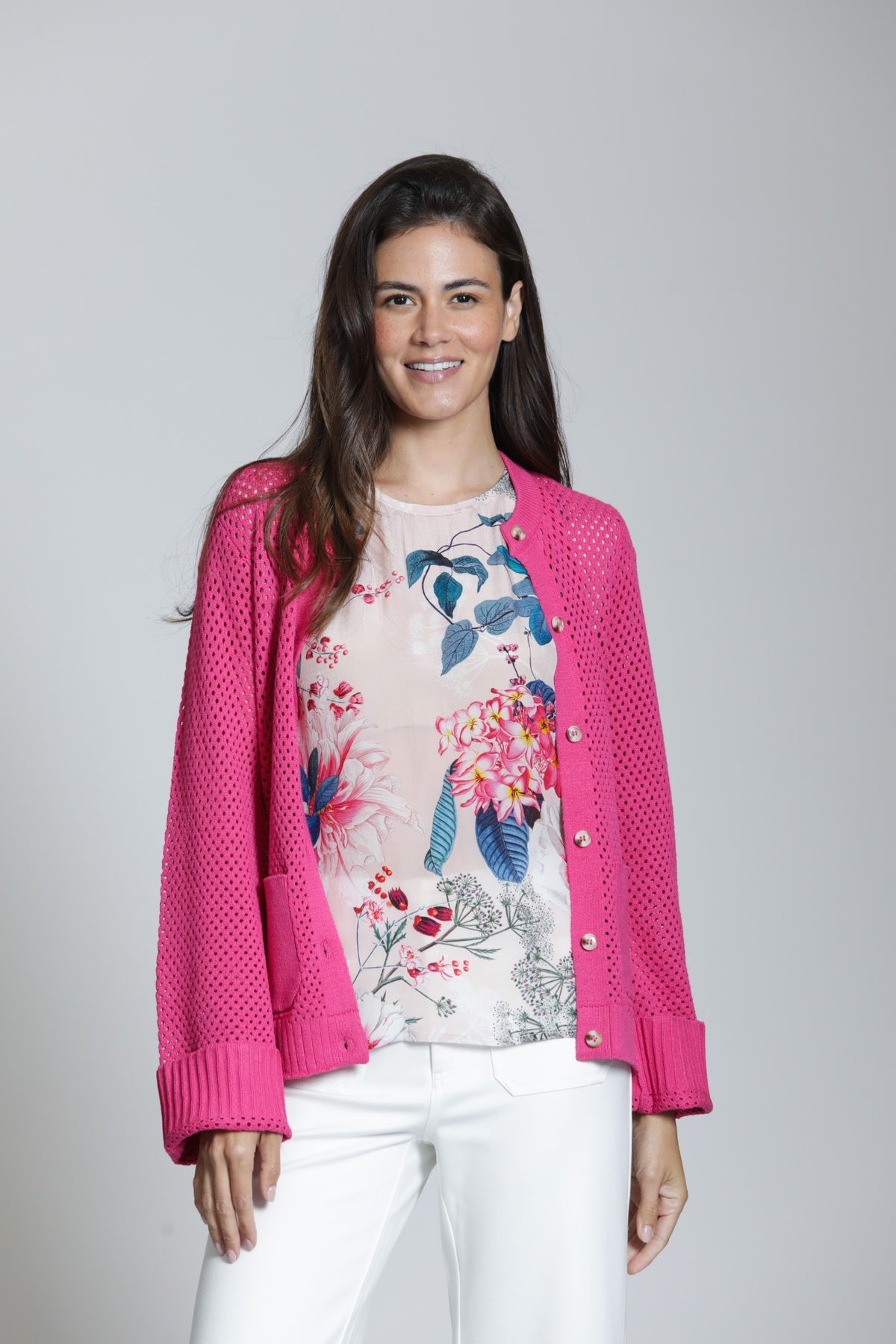 BLUSHING BOTANICA CAP SLEEVE SHELL-APNY