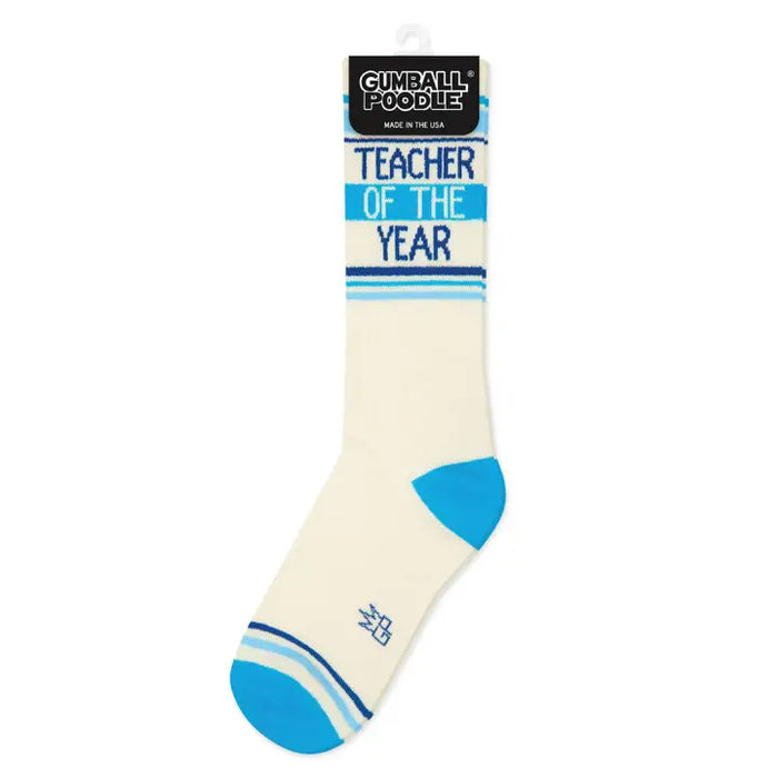 TEACHER OF THE YEAR CREW SOCKS-GUMBALL POODLE