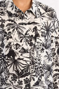 HAWAII PRINT BLK/WHITE BLOUSE-MOLLY BRACKEN