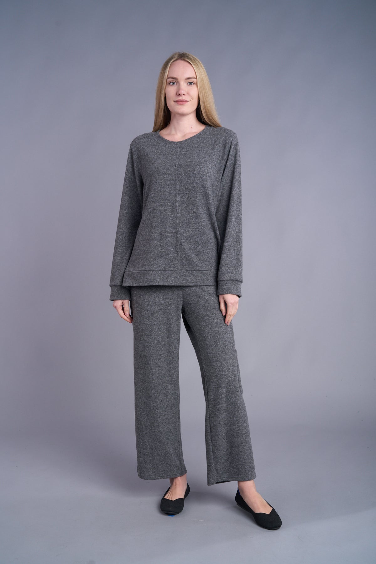 COZY PANT W/POCKET DETAIL-DARK GREY-SHANA