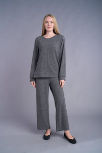COZY PANT W/POCKET DETAIL-DARK GREY-SHANA