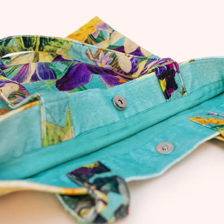 SPRING FLORA-VELVET TOTE BAG-POWDER