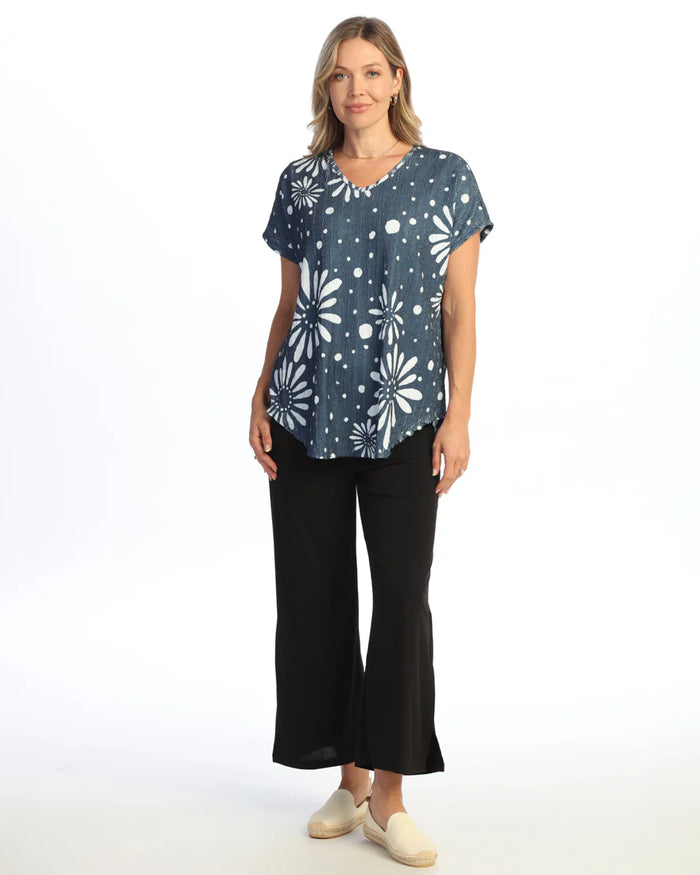 EVANGELINE CRINKLE V-NECK TOP-JESS AND JANE
