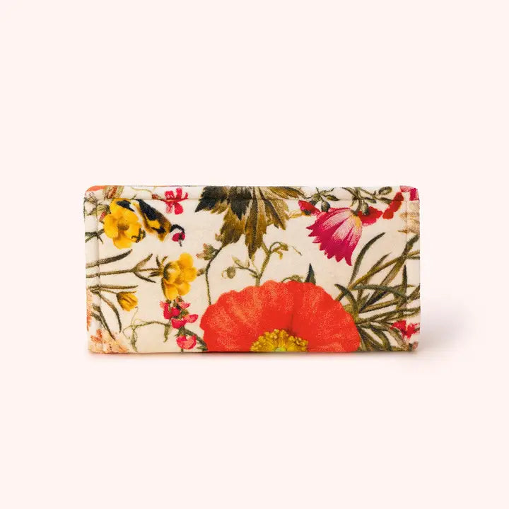 FINE FLOWERS VELVET SUNGLASS POUCH-CREAM-POWDER